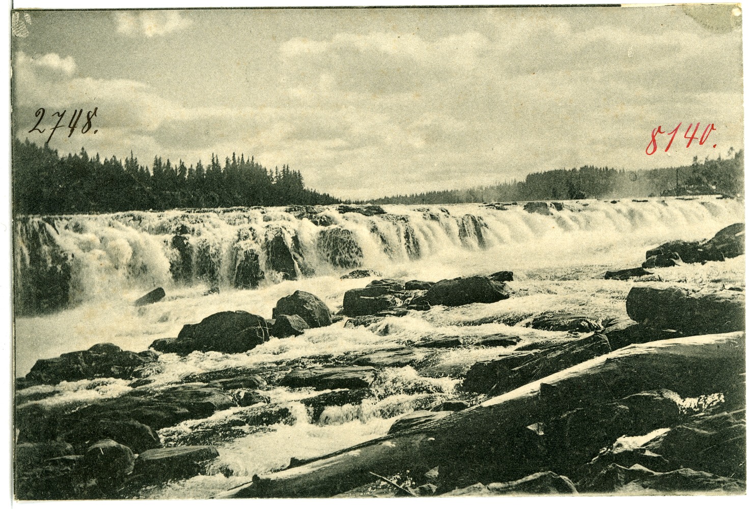 Historic 1906 postcard showing Willamette Falls at Oregon City